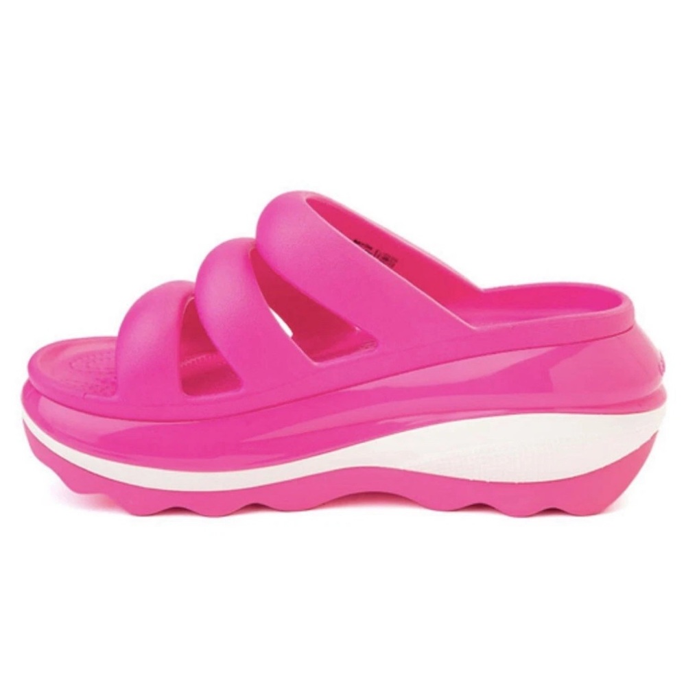 CROCS NWT Mega Crush triple strap Pink Crush platform sandals women’s 10 - Picture 2 of 6